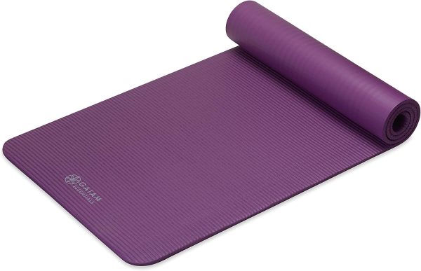 Gaiam Essentials Thick Yoga Mat Fitness & Exercise Mat with Easy-Cinch Yoga Mat Carrier Strap, 72"L x 24"W x 2/5 Inch Thick - Image 9