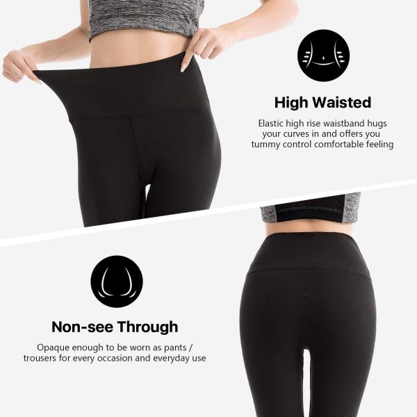 High Waisted Leggings for Women - Full Length Capri Buttery Soft Yoga Pants for Workout Athletic - Image 3