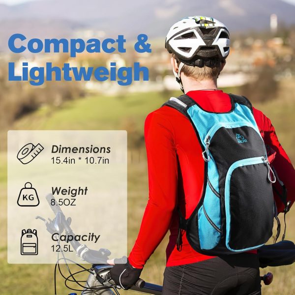 Zacro Hydration Backpack, Upgraded Leak Proof Hiking Backpack with 2L/3L TPU Water Bladder, Water Backpack for Running Hiking Biking Climbing, Lightweight Hydration Pack for Men & Women - Image 4